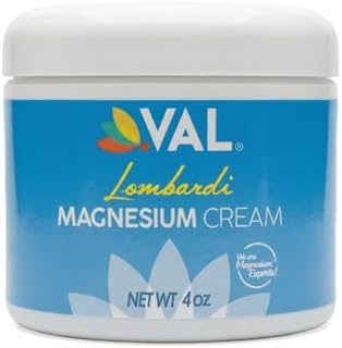 VAL Lombardi Magnesium Lotion, Nighttime Zechstein Magnesium Chloride Cream, Hydrating, Fast-Absorbing, Topical Magnesium for Feet, Legs, Arms, Chest - 4 Ounce (Pack of 1)