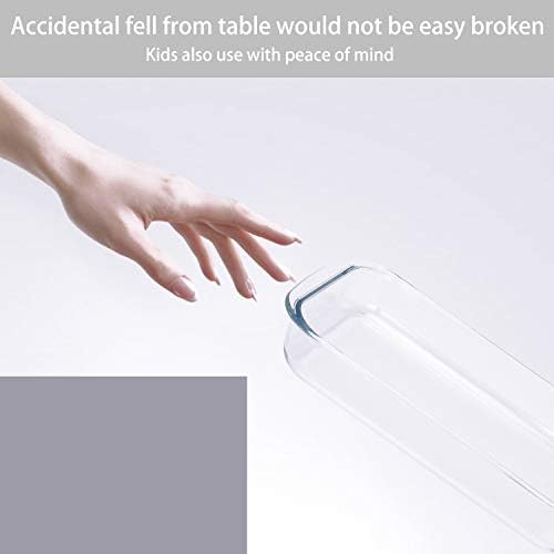 FOYO Basics Tempered Glass Baking Dish, 1.6 Quart Clear Oblong Dish Set, Casserole Dish Cooking Oven Bake