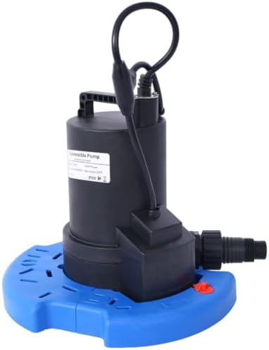 Pool Cover Pump, 1/4 HP 1850GPH Automatic Submersible Water Pump, 120V Swimming Pool Drain Pump with Auto On/Off Sensor