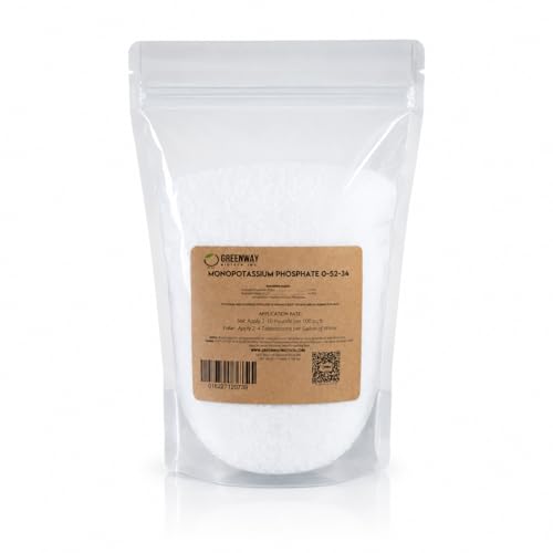 Greenway Biotech, Inc. Monopotassium Phosphate Fertilizer 0-52-34-100% Water Soluble Hydroponics for Root Strength - Increase Yield and Blooming - High Purity Plant Nutrient Formula - 2 Pounds