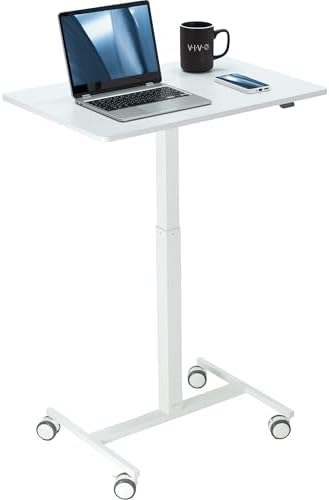 VIVO White 28 x 19 inch Standing Laptop Cart, CART-V00LW