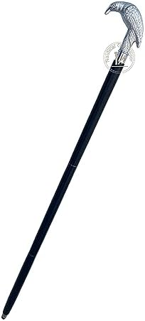 Edgar Allen Poe's Mystic Raven Gothic Walking Stick Swagger Cane, 37 Inch, Hardwood, Black
