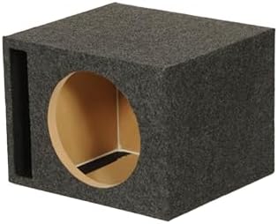 QPower HD112VL Single 12 Inch SPL XL Heavy Duty Side Ported Subwoofer Box Enclosure with Durable Carpet Covering for Car Audio Systems