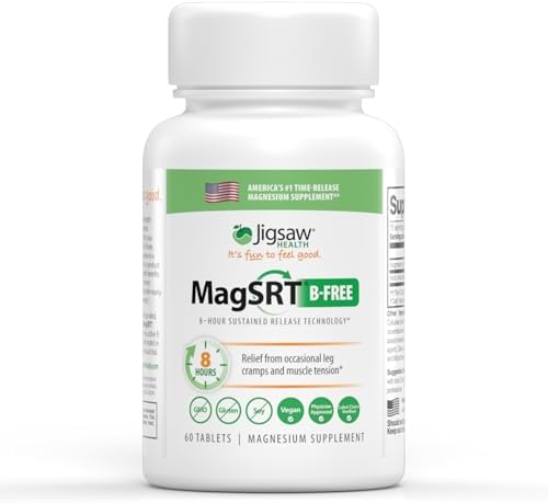 Jigsaw Health MagSRT | Magnesium Supplement with Vitamin B6, Folate & B12 | 240 Tablets | 60 Servings