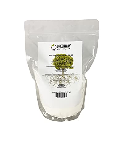 Greenway Biotech, Inc. Potassium Chloride 0-0-62 Fertilizer - Muriate of Potash | 100% Water Soluble - Improves Plant's Root Growth Fertilizers Ideal for Soil and Hydroponics - 3 Pounds
