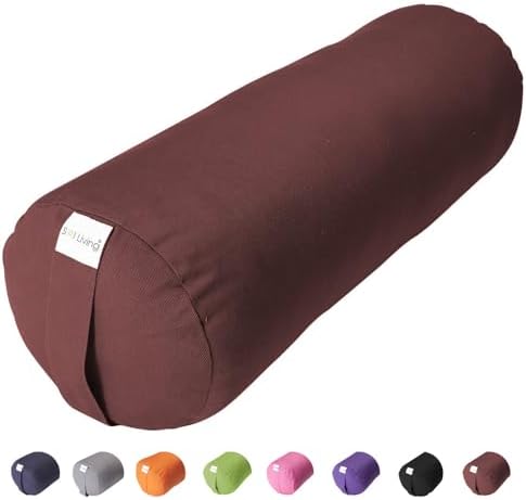 Sol Living Yoga Bolster Pillow for Restorative Yoga, 100% Cotton Meditation Cushion