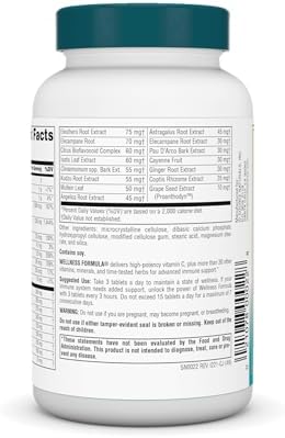 Source Naturals Wellness Formula, Advanced Immune Support* - 180 Tablets | Bio-Aligned Vitamins & Herbal Defense with Vitamin C Plus 30 other Vitamins, Minerals & Herbs for Immune System Support*