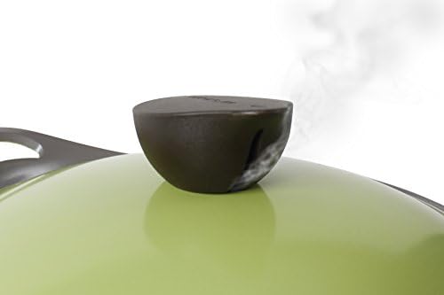Neoflam Eela 2.5 QT Ceramic Nonstick Low Stockpot with Steam Releasing Lid in Olive Green
