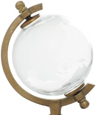 Deco 79 Aluminum Globe with Tiered Base, 9" x 8" x 13", Copper