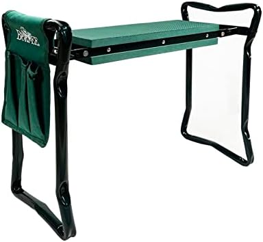 Burpee Multi-Function Garden Kneeler Seat with Padded Cushion and Detachable Tool Bag, Versatile Garden Stool with Foldable Frame