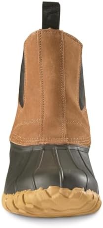 Guide Gear Men’s Pull On Insulated Leather Duck Boots Waterproof Rain Shoes, 400 Gram