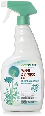 EcoSmart Natural, Glyphosate-Free Weed and Grass Killer Ready-to-Use Spray Formula for Lawns, Patios, Driveways and Pavers, 24 Ounce Bottle