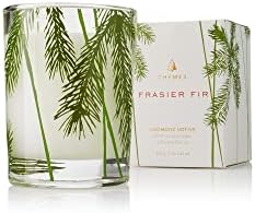 Thymes Frasier Fir Pine Needle Candle – Holiday Candles for Home Scented with Notes of Crisp Siberian Fir, Cedarwood & Sandalwood – Christmas Decor (6.5 oz)