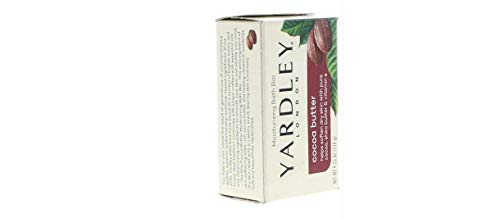 Yardley London Nourishing Bath Soap Bar Cocoa Butter, Helps Soften Dry Skin with Pure Cocoa Butter, Shea Butter & Vitamin E, 4.0 oz Bath Bar, 1 Soap Bar