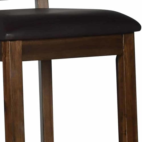 Steve Silver Co Saranac Counter Chair, 24-Inch Seat, Slat-Back Design, Set of 2 Chairs, Mocha Finish, Rustic Styling, Dining Room, Kitchen, Barstool