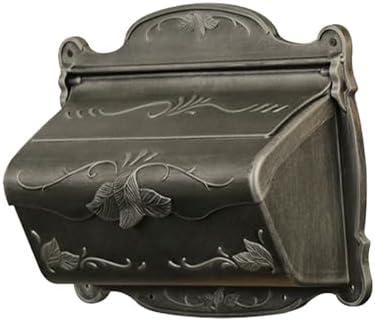 Special Lite Floral Horizontal Wall Mount Mailbox - Black Aluminum Mailbox for Wall Mount - SHF-1001-BLK