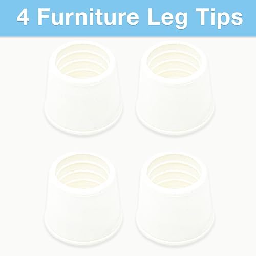 SoftTouch 7/8" Round Non-Marking Rubber Slip-On Chair Leg Tips, Nonslip Protective Furniture Leg Caps for Chairs, Stools, and Tables on Hard Surfaces
