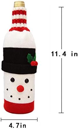 Cute Christmas Sweater Wine Bottle Cover, Handmade Wine Bottle Sweater for Christmas Decorations Cute Christmas Sweater Party Decorations 2pcs