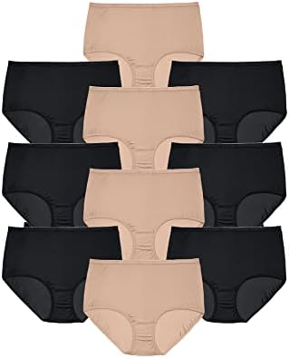 Comfort Choice Plus Size Full Coverage Nylon Brief 10-Pack
