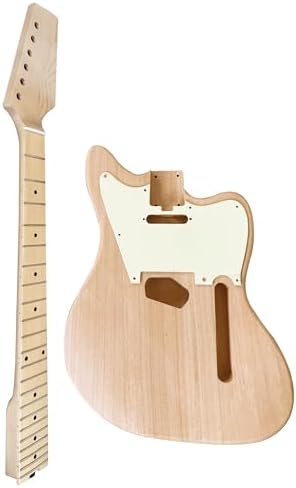 Electric Guitar Kit,Mahogany Body and Maple Neck,Maple Fretboard,Uncut DIY Guitar Kit Diy Build Your Own,Electric Guitars Unfinished