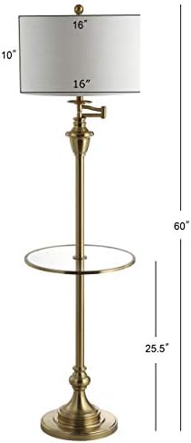 JONATHAN Y Cora 60" Metal Swing Arm Floor Lamp, Oil Rubbed Bronze/Clear