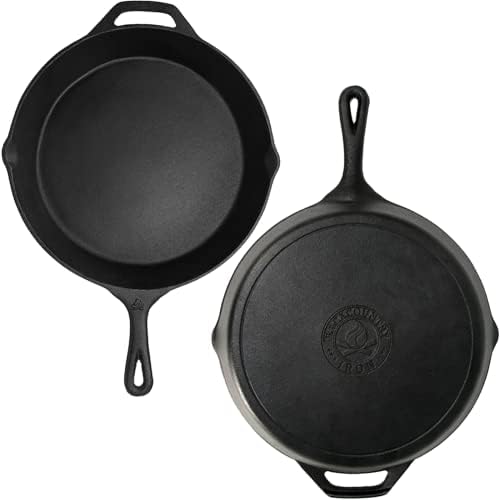 12 Inch Round Large Pre-Seasoned Cast Iron Skillet