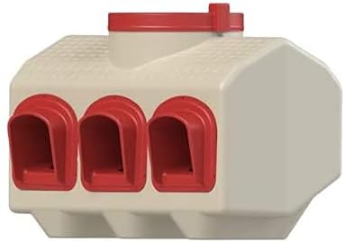 OverEZ Chicken Feeder - Holds 50 Pounds of Feed - Inside or Outside Hen Coop - Large Gravity Fed Automatic Poultry Dispenser - No Waste Rainproof