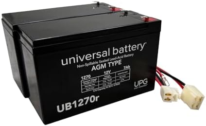 AlveyTech Premium 24 Volt Battery Pack for The Razor MX350 Dirt Rocket Bike (7 Ah Standard Range, Versions 33+) - Replacement Set of 2 Rechargeable AGM Batteries with Wiring Harness