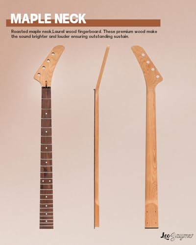 Leo Jaymz DIY Electric Bass Guitar Kit Mahogany Body Maple Neck (AX)