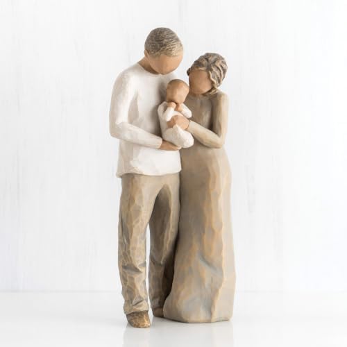 Willow Tree We are Three, Sculpted Hand-Painted Figure, Darker Skin | Cast from a Susan Lordi Original Carving, Celebrates Close Bonds, Meaningful Relationships, Thoughtful Keepsake Gift Idea