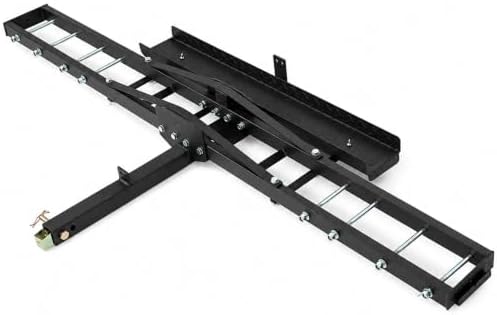 Jeremywell 500 lbs Heavy Duty Motorcycle Dirt Bike Scooter Carrier Hitch Rack Hauler Trailer with Loading Ramp and Anti-Tilt Locking Device