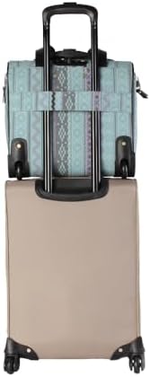 Steve Madden Designer 15 Inch Carry on Suitcase- Small Weekender Overnight Business Travel Luggage- Lightweight 2- Rolling Spinner Wheels Under Seat Bag for Women(Legends Teal)