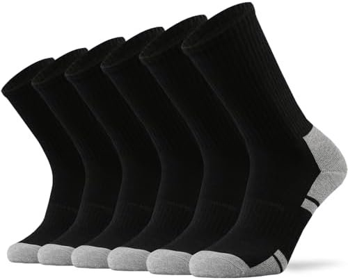 Ortis Cotton Cushion Crew Athletic Socks for Men Work Boot Sports Exercise