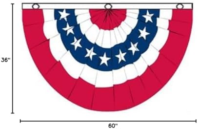 (Pack of 2) USA Bunting 5x3 Ft July 4th Holiday Party Flag Bold Vibrant Colors UV Resistant Golden Brass Grommets Durable 100-D Polyester Mighty