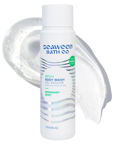 Seaweed Bath Co. Hydrate Body Wash, Unscented, 12 oz | Foaming Shower Gel Cleanser with Natural Ingredients, Fragrance Free and Gentle, Good for Sensitive Skin