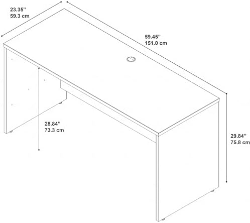 Bush Business Furniture Series C 60W x 24D Credenza Desk in Hansen Cherry, Computer Table for Home or Professional Office