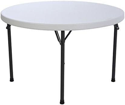 Lifetime 22960 Folding Round Table, 4 Feet, White Granite