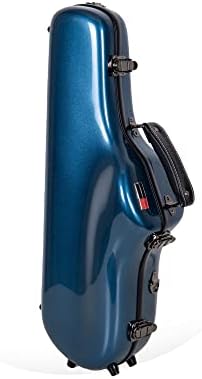Crossrock Alto Saxophone Case-Fiberglass Hardshell with Backpack Straps in Blue