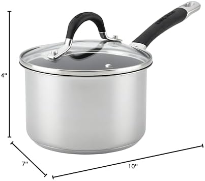 Circulon Momentum Stainless Steel Nonstick 2-Quart Covered Saucepan