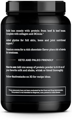 Beef Protein Powder, Chocolate - Dairy Free, 22g Protein, Just 4 Ingredients - Hydrolyzed Beef Isolate for Keto, Paleo & Carnivore Diets - 28 Servings