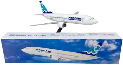 Corsair 737-400 1:185 Scale - Plastic Snap-Fit Model Airplane - Collectible Replica of Corsair Airlines Aircraft - Part# ABO-73740G-005