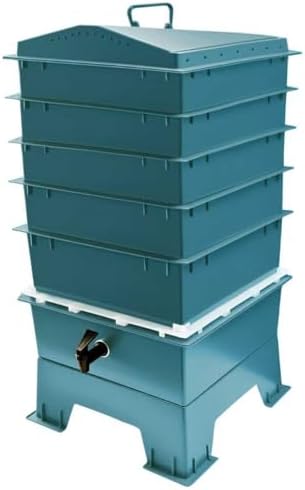 The Original VermiHut® Classic Model 5-Tray Worm Composter Bin – Indoor & Outdoor Vermicomposting System