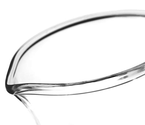 Eisco Measuring Beaker, Borosilicate 3.3 Glass, White Graduations, 50ml | Heat & Chemical Resistant, Thermal Shock Ready, 2.2mm Uniform Walls