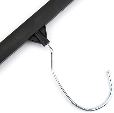 Tosnail 40 Pack 12 Inch Plastic Skirt Pants Clothes Hangers with Non-Slip Big Clips and Swivel Hook - Black