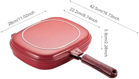 Square Double Sided Frying Pan, Kitchen Non-stick Baking Pancake Pan Omelette Trays, Indoor/Outdoor Camping Sandwich Toaster Grill, Cooks Toasties