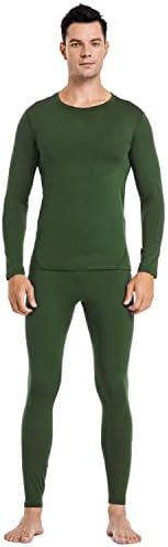 PISIQI Thermal Underwear Men Long Johns Set Ultra-Soft with Fleece Lined Base Layer Winter Skiing Warm Top & Bottom