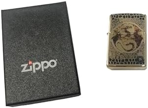 Zippo Custom Lighter - Ann Stokes Artist Dragon w/Scales Design High Polish Brass
