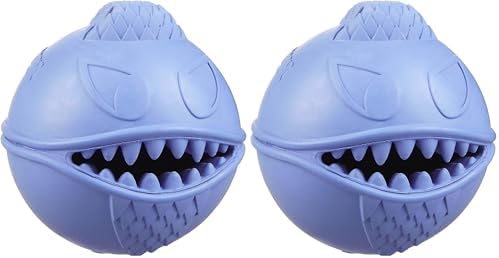 Jolly Pets Monster Ball Bouncing Dog Toy/Treat Holder, 3.5 Inches, Blue