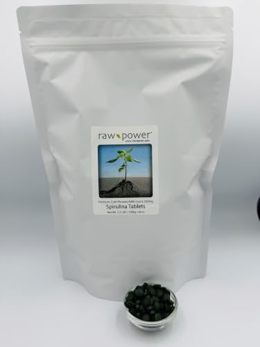 Raw Power Spirulina Cold-Pressed Tablets Bulk Kilo Bag 4000 Count 250mg Tablets 1000g Total Organics