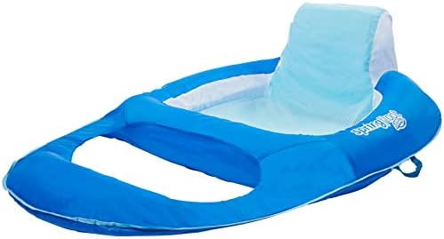 SwimWays Spring Float Recliner 6060700 Water Buoyant Summertime Relaxation Comfort Lounge Seat with Cup Holder for Pool Lake Beach Pond River Island